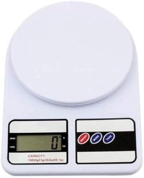 Digital Kitchen Scale with LCD Display, 10kg Capacity – High Precision Food Scale, White