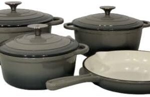 7-Piece Enamel Cast Iron Cookware Set with 4 Pots & Frying Pan – Multi-Function Kitchen Cookware Set