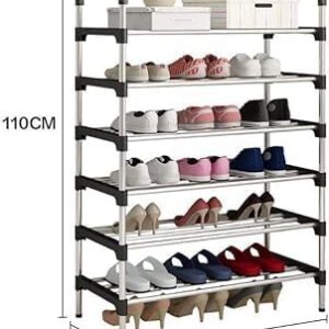 BRIGHTSTAR 6-Layer Shoe Storage Organizer Rack – Black