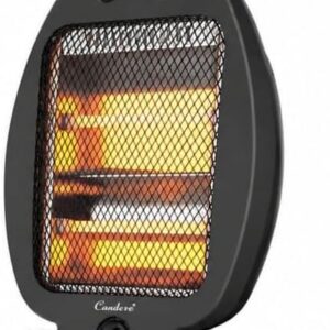 Candere 2-Bar Portable Quartz Electric Heater 800W with Carry Handle – Black