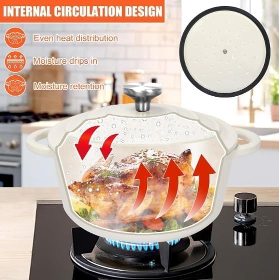 7-Piece Enamel Cast Iron Cookware Set with 4 Pots & Frying Pan – Multi-Function Kitchen Cookware Set - Image 3