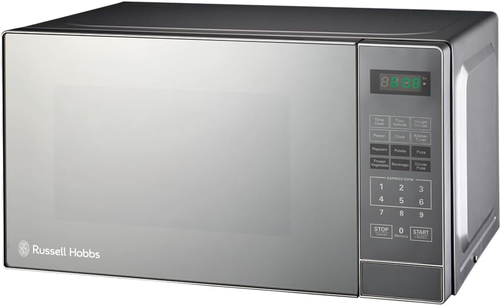 Russell Hobbs RHEM20L 20L 700W Electronic Microwave – Silver Mirror Finish