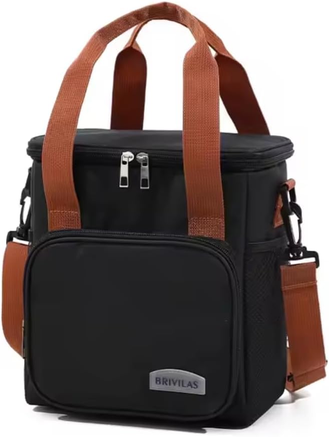 Lith Insulated Lunch Cooler Bag – Waterproof Thermal Lunch Tote with Strap, Black - Image 2
