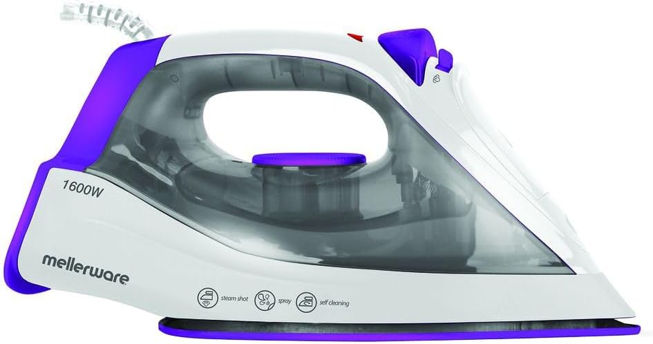 Mellerware Vapour II Steam/Dry/Spray Iron 1600W with Non-Stick Soleplate – Purple - Image 7