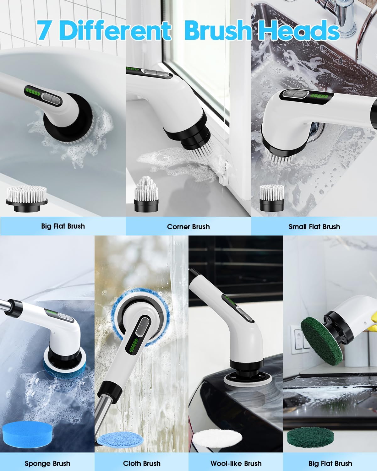 Highyes Electric Spin Scrubber – Cordless Power Cleaning Brush for Bathroom & Tile - Image 5