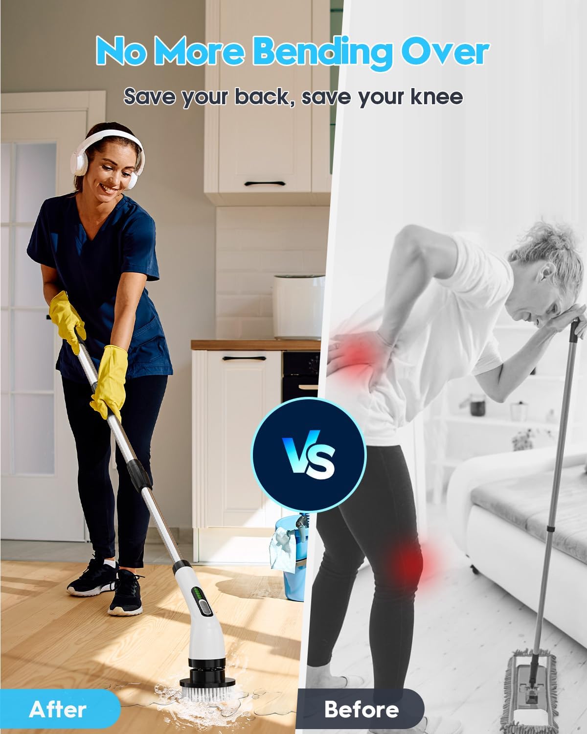 Highyes Electric Spin Scrubber – Cordless Power Cleaning Brush for Bathroom & Tile - Image 3