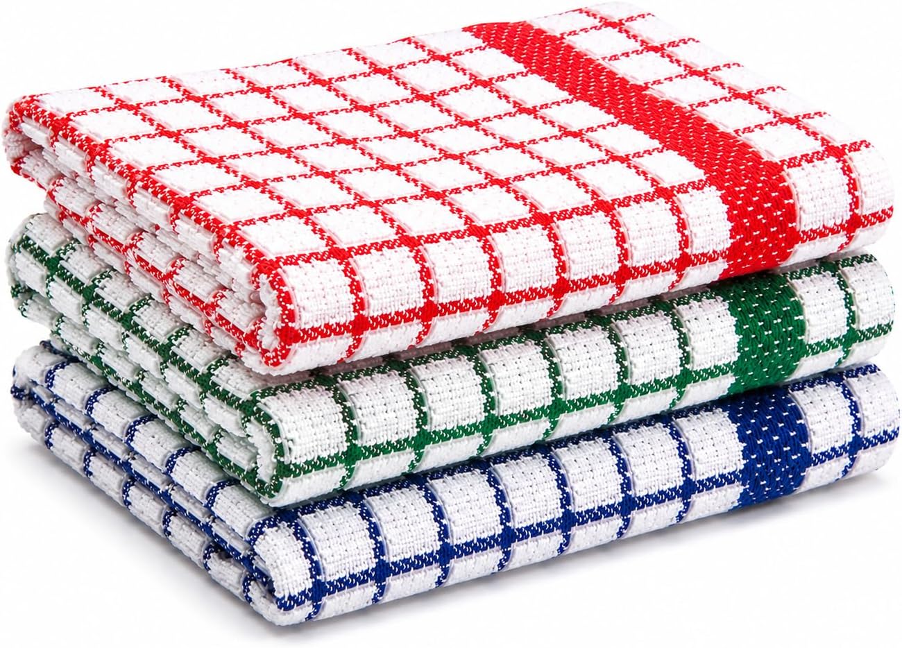 Blossom 100% Cotton Kitchen Dishcloths – 3 Piece Set (33 × 33cm)