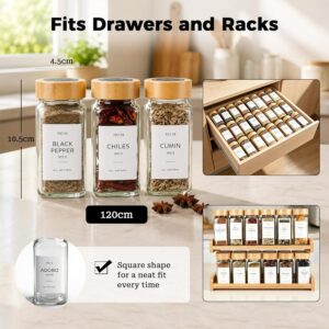 24-Pack 120ml Glass Spice Jars with Bamboo Lids, Labels & Funnel