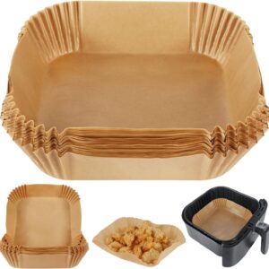 BYKITCHEN Air Fryer Parchment Paper Liners, 50PCS Square Disposable Greaseproof Liners – Unbleached