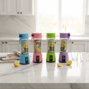 Portable Electric USB Juicer Blender Cup, 380ml Personal Smoothie Maker with 6 Stainless Steel Blades random color